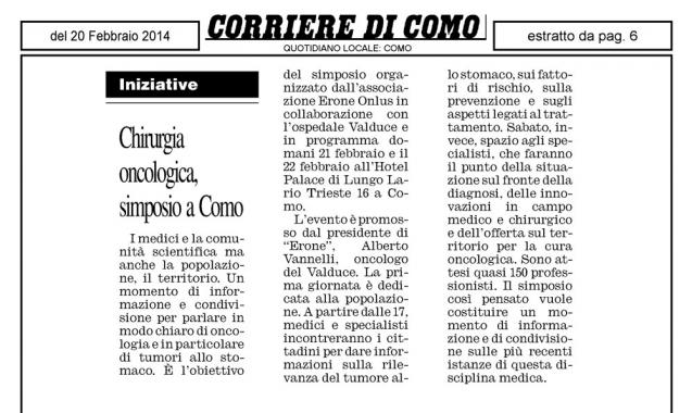 Chirurgia oncologica, simposio a Como